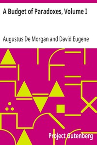 Cover of A Budget of Paradoxes, Volume I — Story, Setting & Ideas