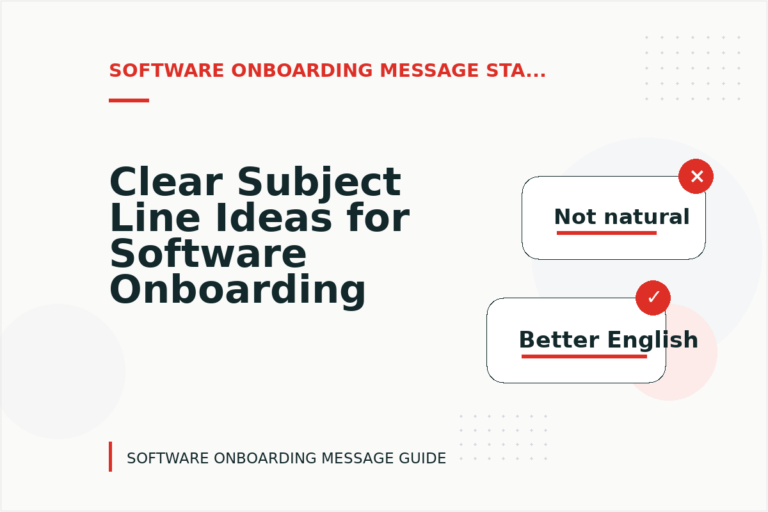 Clear Subject Line Ideas for Software Onboarding Messages