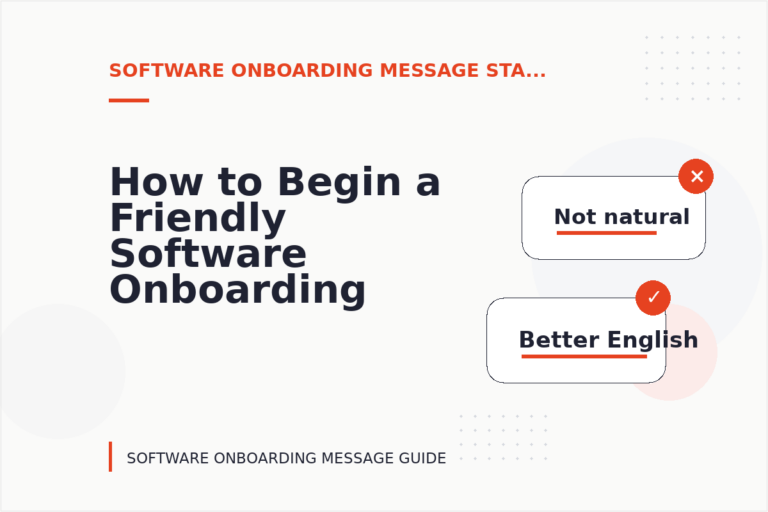 How to Begin a Friendly Software Onboarding Message